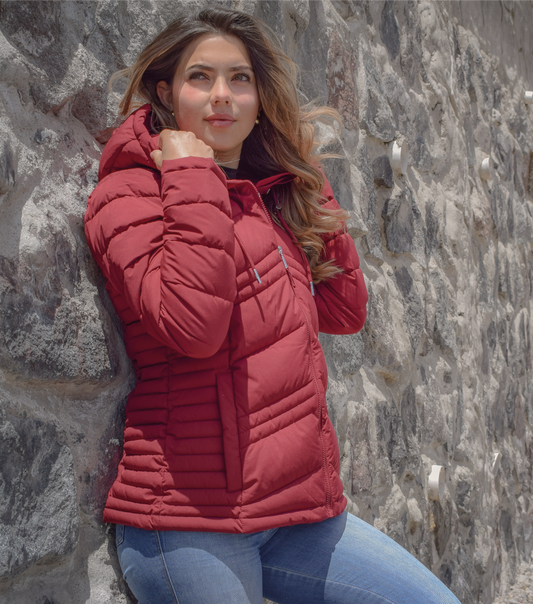 Tommy Hilfiger Chaqueta Puff Mujer Vino Tinto