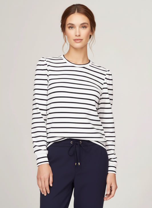 Tommy Hilfiger Sueter Mujer Beige Franjas Negro Blanco