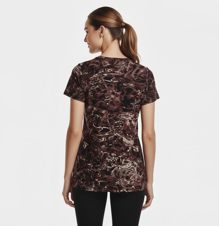 Under Armour Camiseta Deportiva Mujer Terracota Cuello Redondo